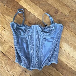 Urban Outfitters Blue Lace Corset Top